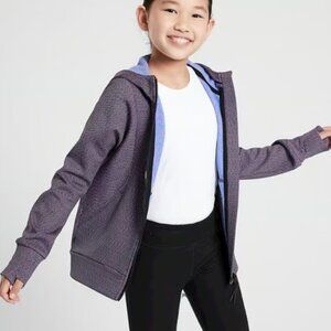 ATHLETA Girls Sz XL / 14 Colorful Fleece Lined Hooded Full Zip Jacket Pockets